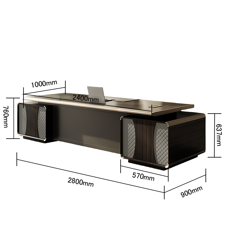 エグゼクティブデスク オフィスデスク 社長机 木目調 レザー 配線ボックス 大容量 ウォールナット 重役 カスタマイズ可能 LBZ-N067