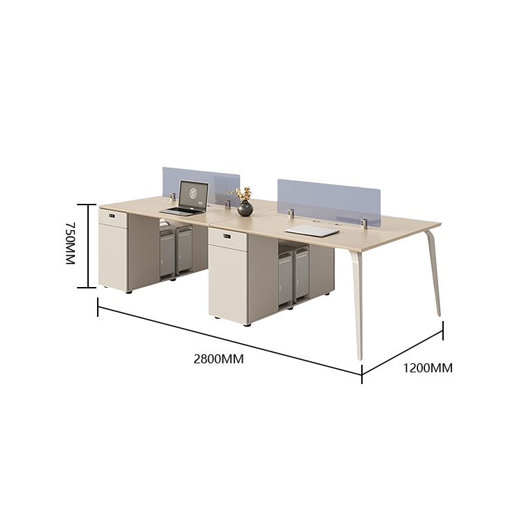 片袖デスク 片袖机 オフィスデスク 社員用デスク ダイヤル錠 トップパネル サイドキャビネット 大容量収納 ベージュ YGZ-N058