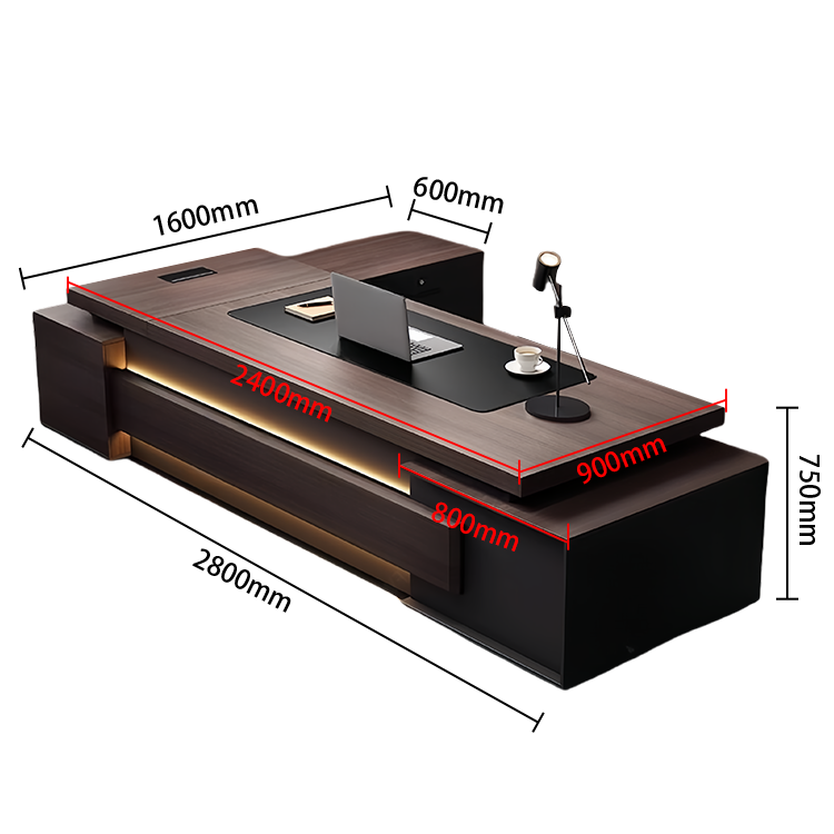 エグゼクティブデスク オフィスデスク 社長机 木製デスク 木目調 三桁ダイヤル錠 配線ボックス カスタマイズ可能 LBZ-N051