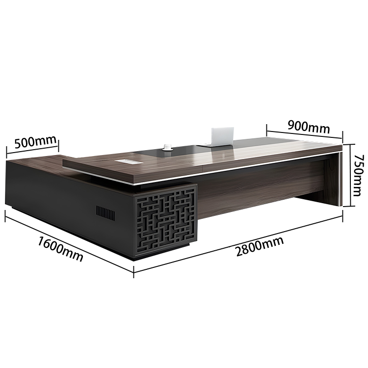 エグゼクティブデスク オフィスデスク 社長机 木製デスク バイカラーデスク 木目調 鍵付き 配線ボックス カスタマイズ可能 LBZ-N029