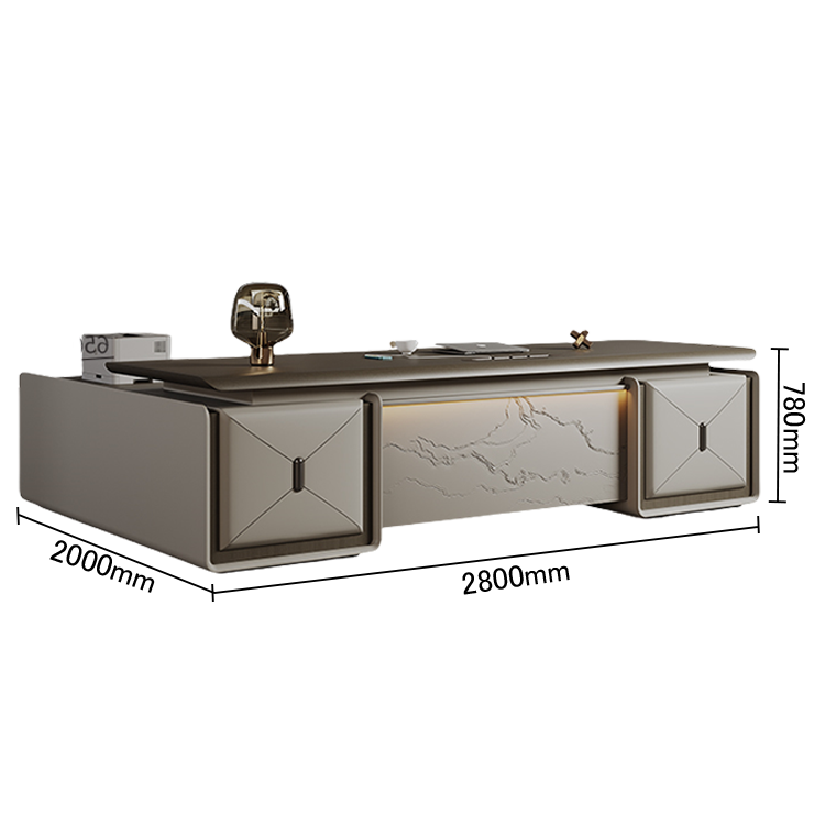 エグゼクティブデスク ワークデスク オフィスデスク ダイヤル錠 LEDライト 大容量収納 ウォールナット カスタマイズ可能 LBZ-N047