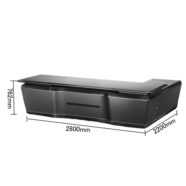 エグゼクティブデスク オフィスデスク 社長机 社長室 仕事用 指紋認証キー 厚手 上質 高級感 グレー カスタマイズ可能 LBZ-N045