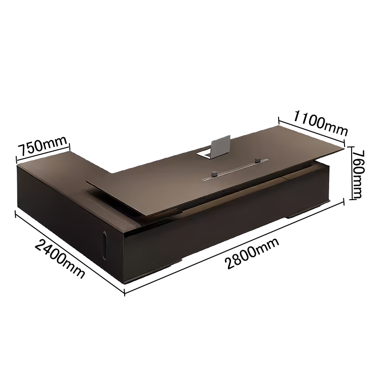 オフィスデスク エグゼクティブデスク 社長机 木製デスク 指紋認証キー 配線便利 高級感 ウォールナット カスタマイズ可能 LBZ-N061