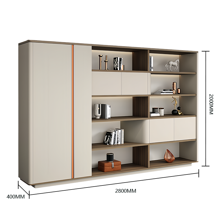 木製キャビネット オフィスキャビネット ディスプレイラック 収納ラック 多段式 ワードローブ 大容量収納 ベージュ BGCWG-N032