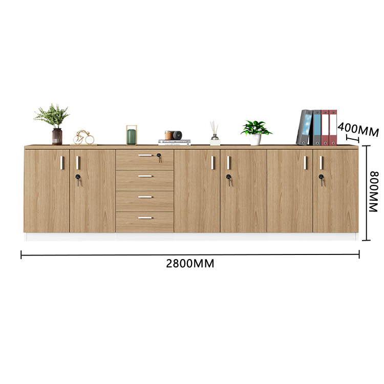 収納キャビネット オフィスキャビネット 鍵付き 引き出し 大容量収納 シンプル ウォールナット カスタマイズ可能 BGCWG-N043