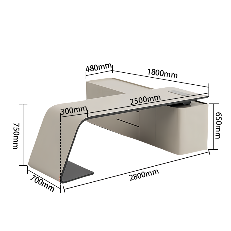 エグゼクティブデスク ワークデスク オフィスデスク デスク 役員デスク 焼付塗装 PC収納 引き出し カスタマイズ可能 LBZ-N052