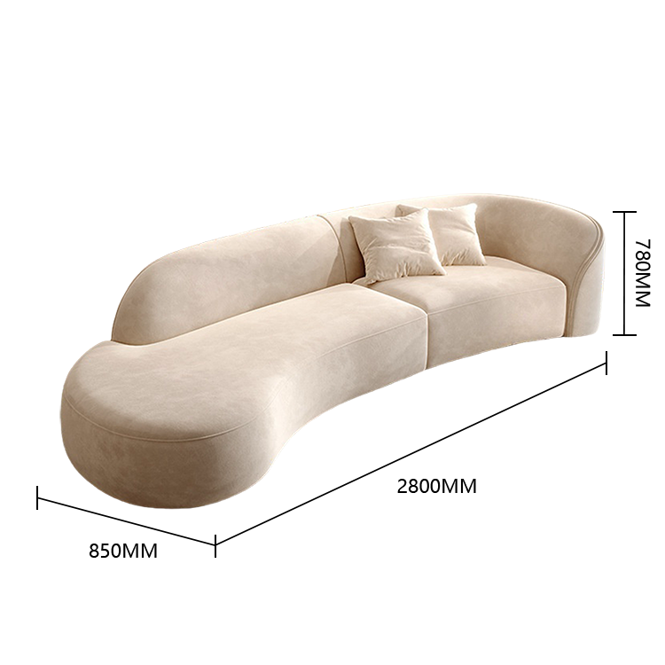 カウチソファ リビングソファ ロビーソファ 在宅用 2人掛け 3人掛け 丸み 天然木 人間工学 柔らか 快適 ホワイト JYSF-N002