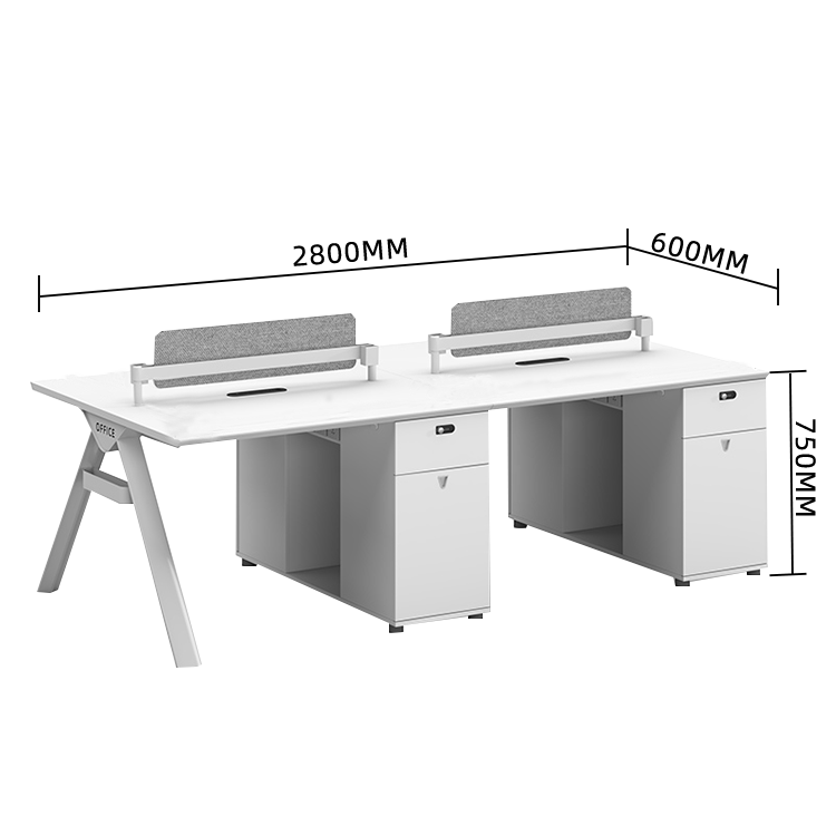 オフィスデスク 片袖デスク 役員デスク ダイヤル錠 大容量収納 サイドキャビネット 機能的 ホワイト カスタマイズ可能 YGZ-N017