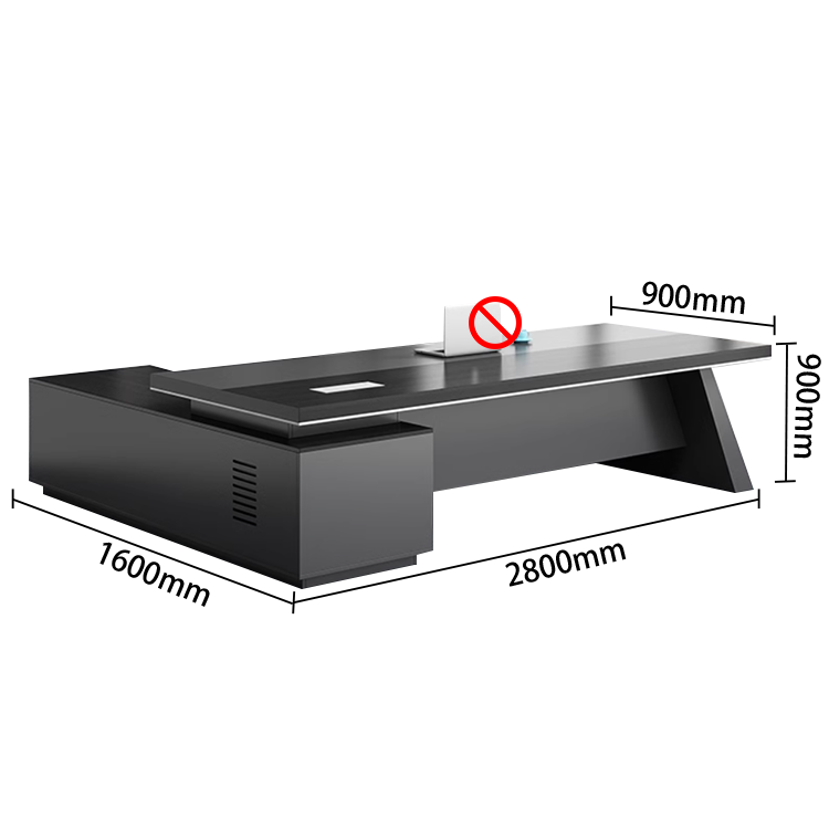 エグゼクティブデスク ワークデスク オフィスデスク L型デスク 社長机 幕板付き 配線ボックス 高級感 カスタマイズ可能 LBZ-N005