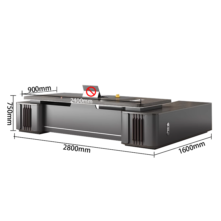 ワークデスク オフィスデスク エグゼクティブデスク 社長机 R加工 焼付塗装 配線ボックス 高級感 カスタマイズ可能 LBZ-N010