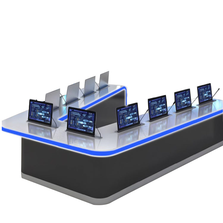 会議用テーブル ミーティングテーブル 商談用デスク 会議室用 焼付塗装 排気口 LEDライト モダン カスタマイズ可能 HYZ-N021