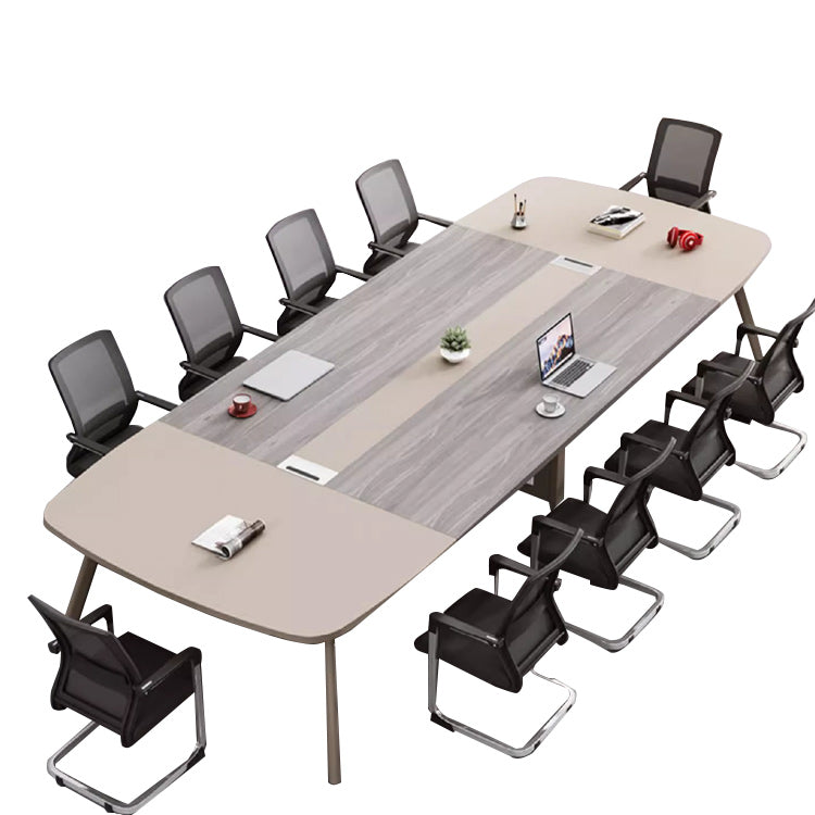 会議テーブル バイカラーテーブル ミーティングテーブル 会議室 配線ボックス 炭素鋼フレーム シンプル カスタマイズ可能 HYZ-N009