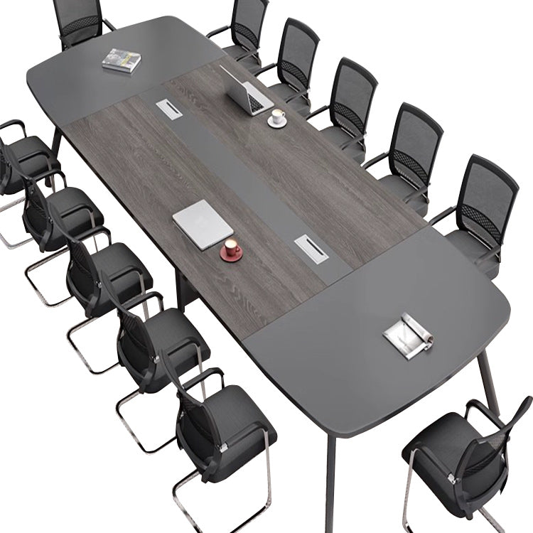 会議テーブル ミーティングテーブル テーブル 配線ボックス 炭素鋼フレーム シンプル ウォールナット カスタマイズ可能 HYZ-N015