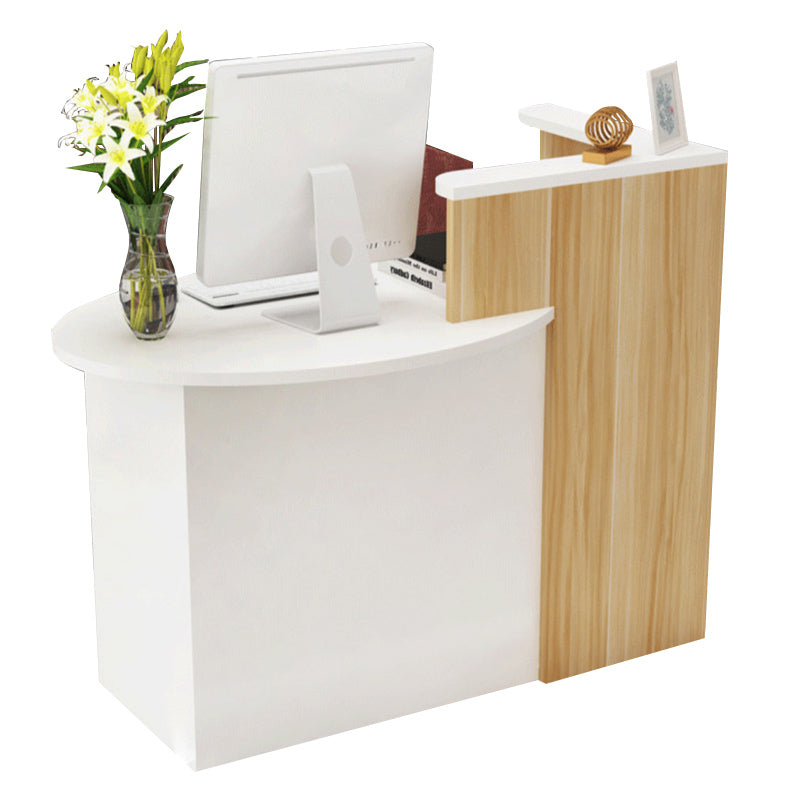 カウンター フロント レジカウンター 上部天板 広い天板 扉付き収納 R加工 シンプル ホワイト JDQT-N020