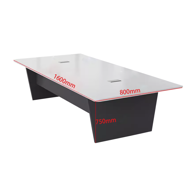 会議テーブル ミーティングテーブル 会議机 会議室 配線ボックス エッジ加工 エコボード ホワイト カスタマイズ可能 HYZ-N001