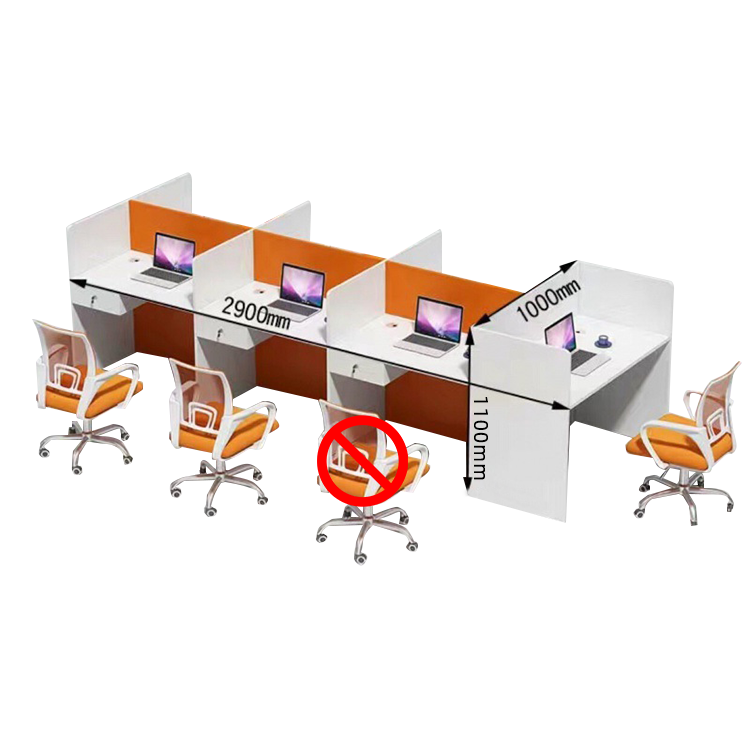 オフィスデスク 事務机 ワークデスク 役員用 仕切りパネル 配線穴 厚手 シンプル モダン オレンジ カスタマイズ可能 YGZ-N022