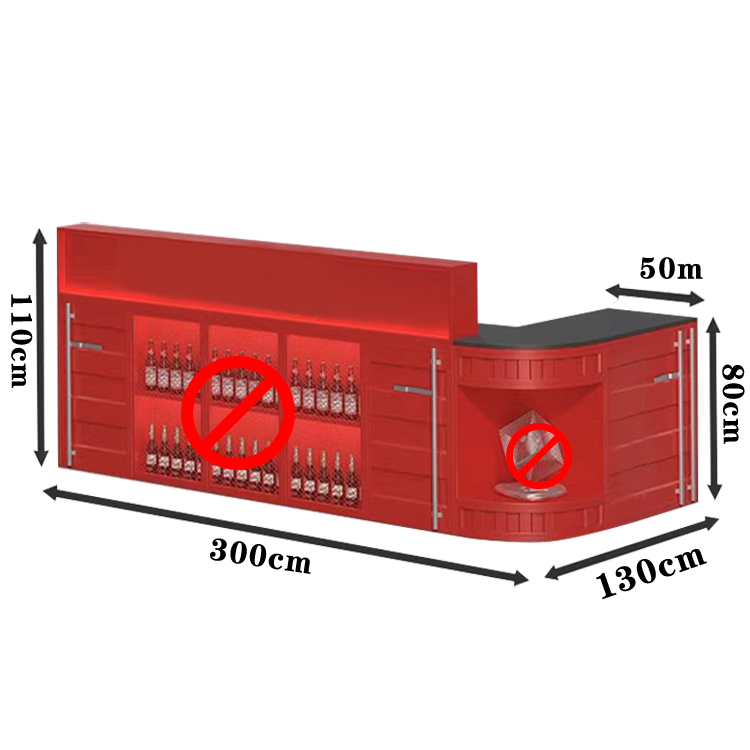 バーカウンター カウンター 受付カウンター 居酒屋カウンター レジカウンター オシャレカウンター 小物置台 広い天板 オープン収納 引き出し付き 大容量収納スペース 高品質 スチール カスタマイズ JDQT-N011