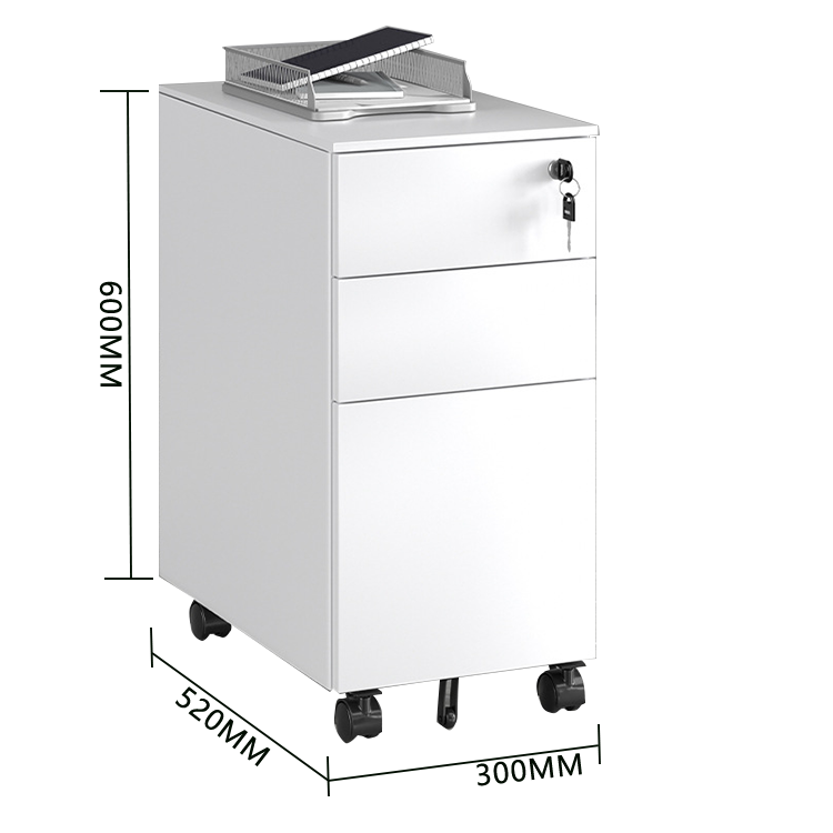 スチールワゴン サイドワゴン オフィスワゴン 引き出し 鍵付き コンパクト 大容量収納 ホワイト カスタマイズ可能 BGCWG-N025