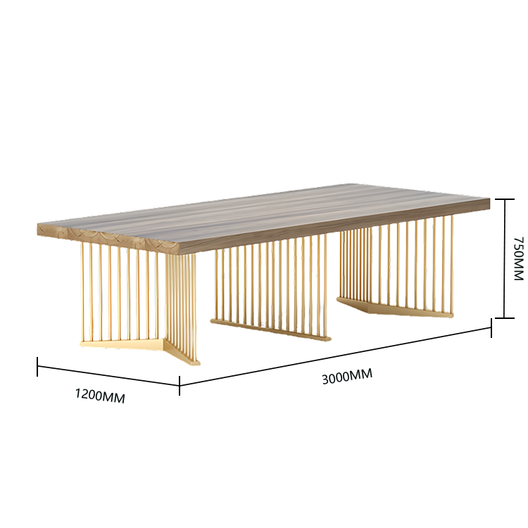 会議テーブル ミーティングテーブル テーブル 木目調 アイアンフレーム おしゃれ ダークウォールナット カスタマイズ可能 HYZ-N027