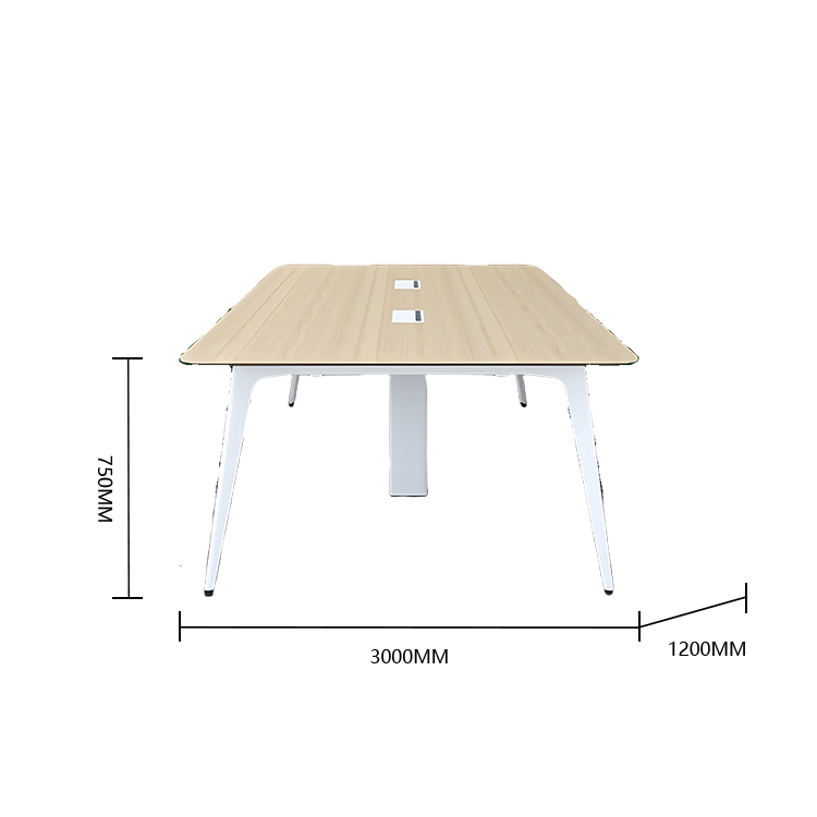 会議テーブル 作業テーブル ミーティングテーブル 大型テーブル 商談テーブル 会議室 会社用 商談用 丈夫なる脚 広々とした天板 R加工 配線ボックス付き 洗練 厚手 ナチュラル カスタマイズ可能 HYZ-YMSM-N001