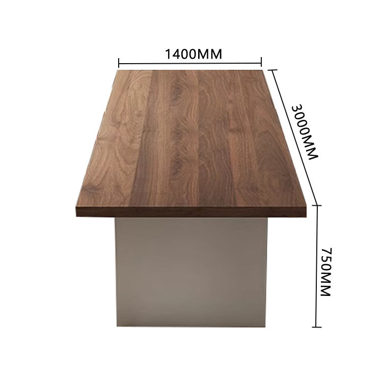 会議テーブルミーティングテーブル テーブル 会議室用 木目調 天然木 パイン材 厚重感 ウォールナット カスタマイズ可能 HYZ-N031