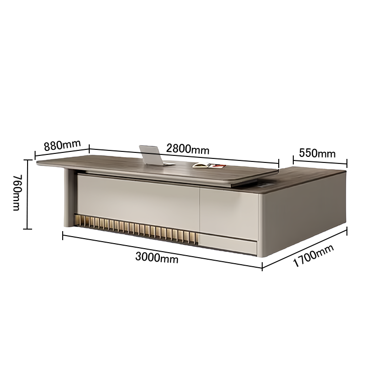 エグゼクティブデスク フローティングトップデスク オフィスデスク 社長用 配線ボックス PC収納 LEDライト おしゃれ LBZ-N054