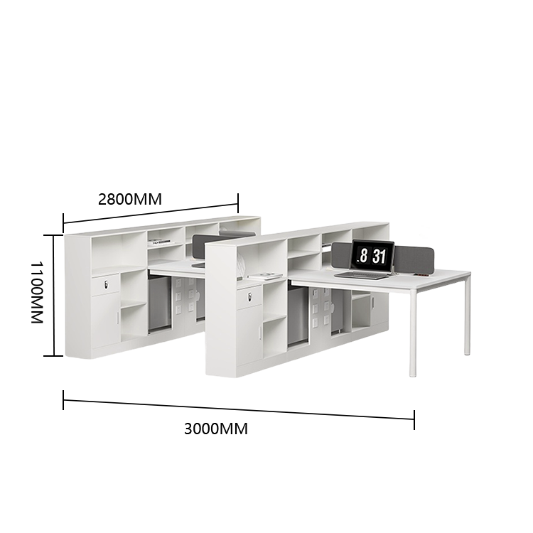 オフィスデスク ワークデスク 作業机 パソコンデスク 仕事用 作業用 事務用 丈夫な脚 ダイヤル錠 仕切りパネル YGZ-N053