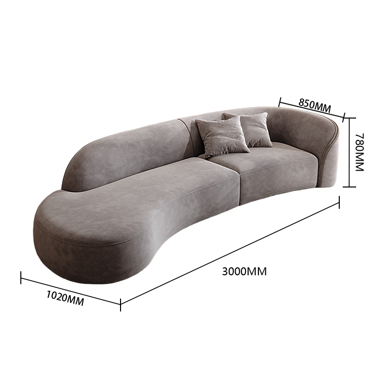 カウチソファ リビングソファ ロビーソファ 在宅用 2人掛け 3人掛け 丸み 天然木 人間工学 柔らか 快適 ホワイト JYSF-N002