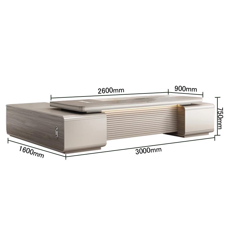 役員デスク ワークデスク オフィスデスク エグゼクティブデスク 冷却ファン 配線ボックス 高級感 カスタマイズ可能 LBZ-N017