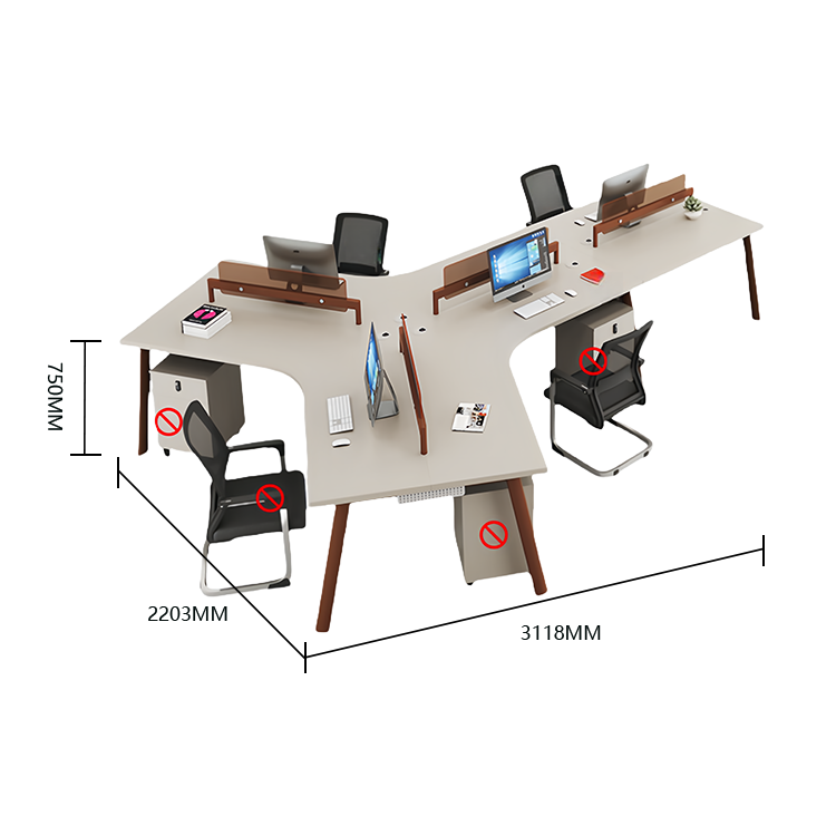 オフィスデスク パソコンデスク 変形デスク 作業机 サイドワゴン 配線穴 耐荷重 スタイリッシュ カーキ カスタマイズ可能 YGZ-N042