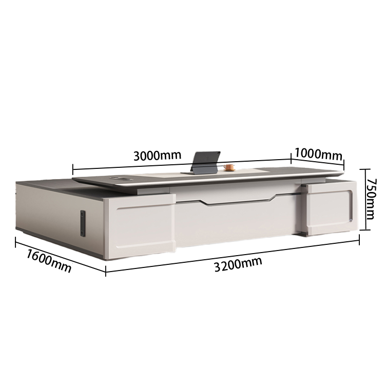 エグゼクティブデスク オフィスデスク デスク マネージャーテーブル 配線穴 ダイヤル錠 幕板 おしゃれ カスタマイズ可能 LBZ-N037