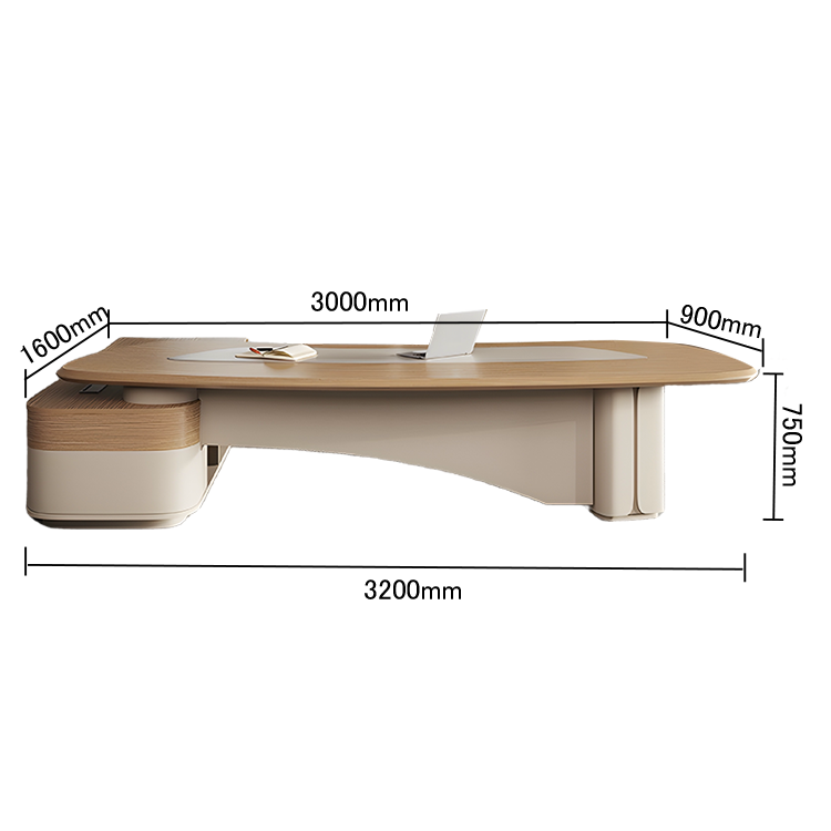 エグゼクティブデスク ワークデスク オフィスデスク R加工 ダイヤル錠 配線ボックス ウォールナット カスタマイズ可能 LBZ-N042