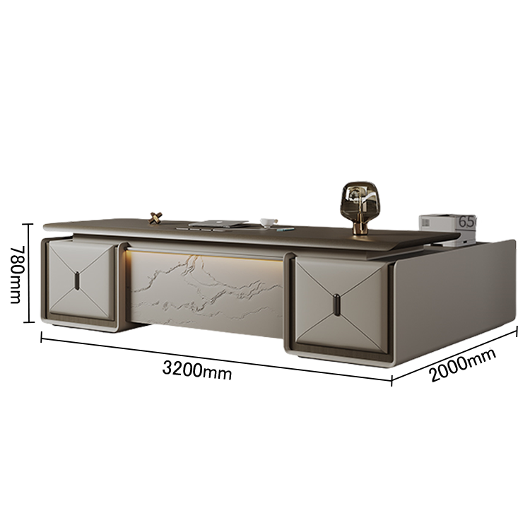 エグゼクティブデスク ワークデスク オフィスデスク ダイヤル錠 LEDライト 大容量収納 ウォールナット カスタマイズ可能 LBZ-N047