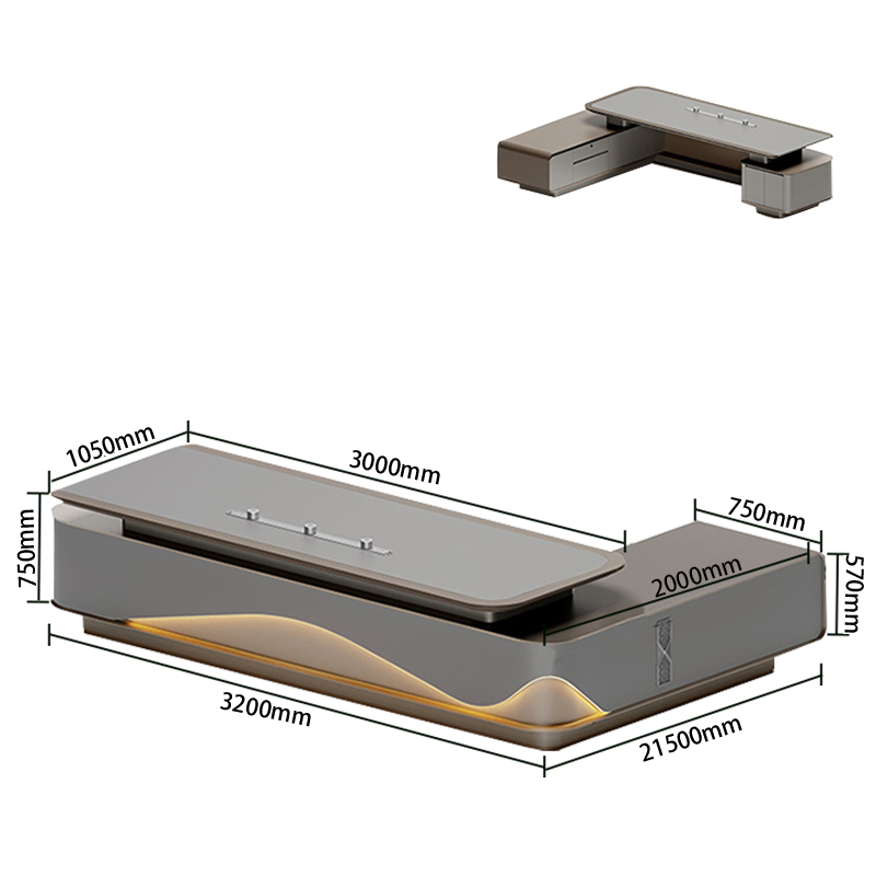オフィスデスク エグゼクティブデスク 社長机 事務用 排気口 指紋認証式キー LEDライト エレガント カスタマイズ可能 LBZ-N016