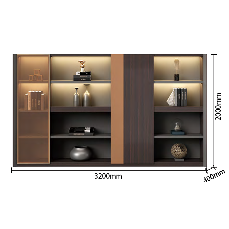 エグゼクティブデスク オフィスデスク 社長机 LEDライト ダイヤル錠 大容量収納 ダークウォールナット カスタマイズ可能 LBZ-N038