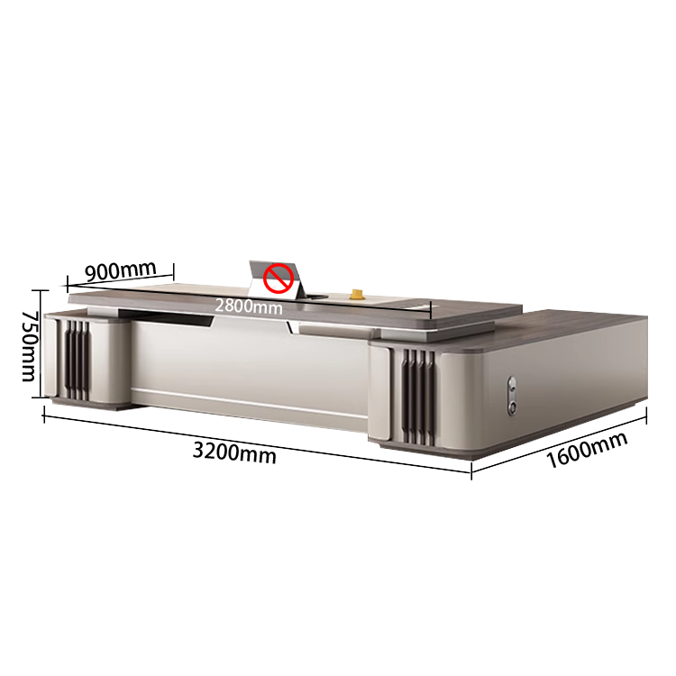 ワークデスク オフィスデスク エグゼクティブデスク 社長机 R加工 焼付塗装 配線ボックス 高級感 カスタマイズ可能 LBZ-N010