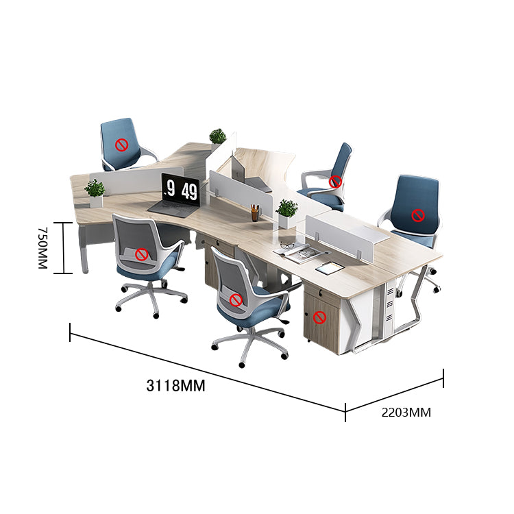 オフィスデスク ワークデスク 社員用デスク スチールフレーム 配線穴 焼付塗装 仕切りパネル シンプル カスタマイズ可能 YGZ-N059-KC