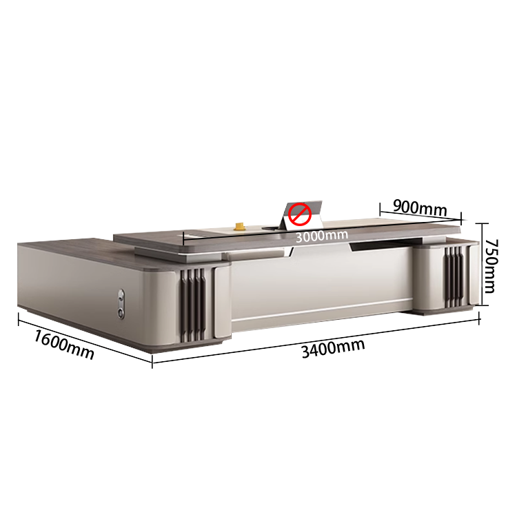 ワークデスク オフィスデスク エグゼクティブデスク 社長机 R加工 焼付塗装 配線ボックス 高級感 カスタマイズ可能 LBZ-N010