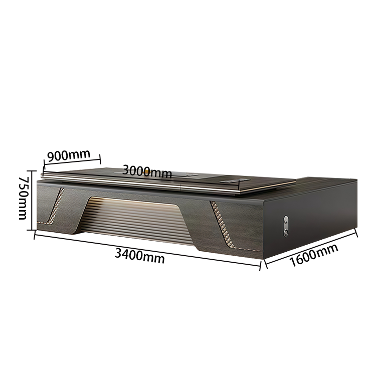 オフィスデスク ワークデスク エグゼクティブデスク 社長机 幕板付き 厚手 メラミン化粧板 高級感 カスタマイズ可能 LBZ-N003