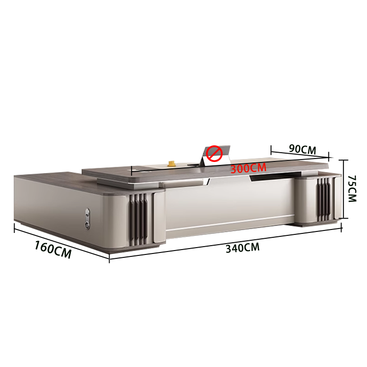 ワークデスク オフィスデスク エグゼクティブデスク 社長机 R加工 焼付塗装 配線ボックス 高級感 カスタマイズ可能 LBZ-N010