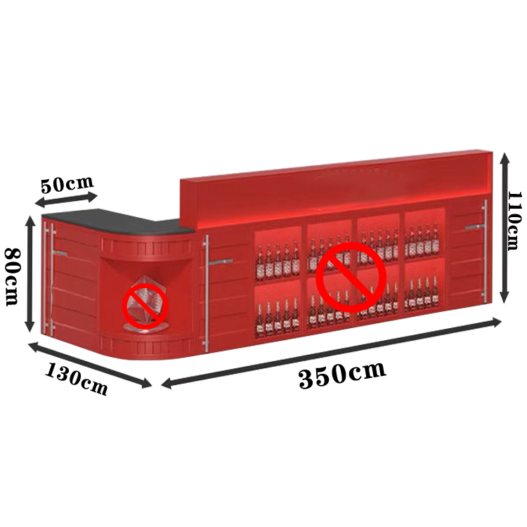 バーカウンター カウンター 受付カウンター 居酒屋カウンター レジカウンター オシャレカウンター 小物置台 広い天板 オープン収納 引き出し付き 大容量収納スペース 高品質 スチール カスタマイズ JDQT-N011