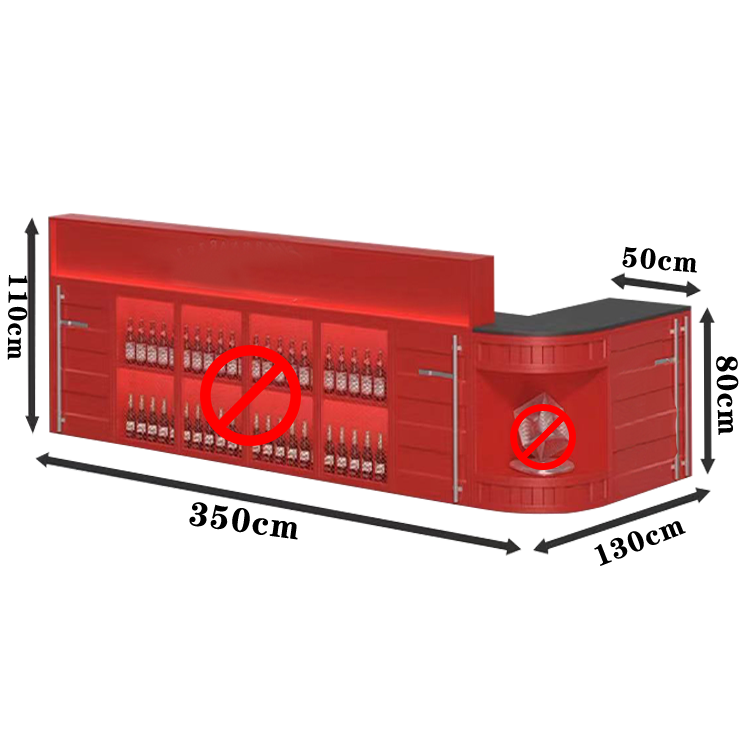 バーカウンター カウンター 受付カウンター 居酒屋カウンター レジカウンター オシャレカウンター 小物置台 広い天板 オープン収納 引き出し付き 大容量収納スペース 高品質 スチール カスタマイズ JDQT-N011