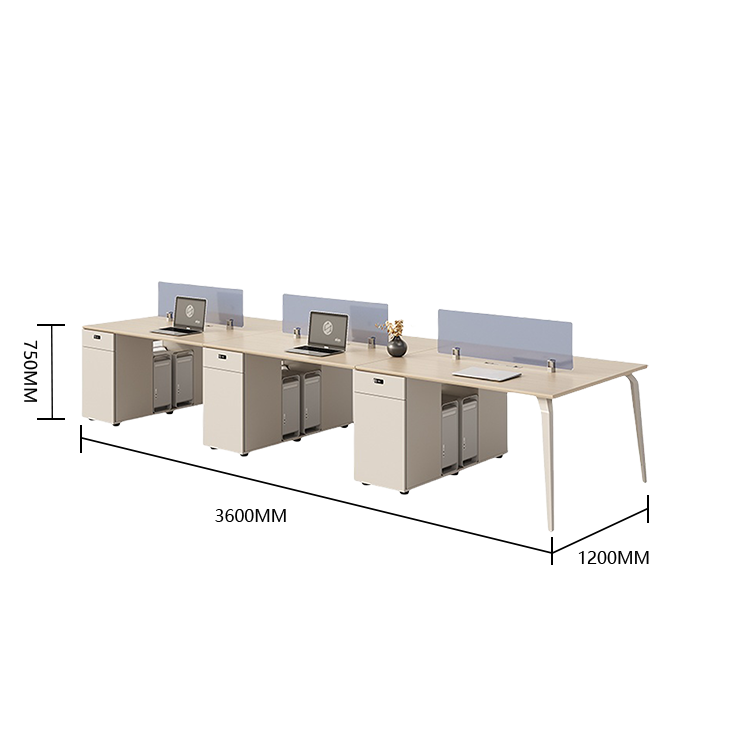 片袖デスク 片袖机 オフィスデスク 社員用デスク ダイヤル錠 トップパネル サイドキャビネット 大容量収納 ベージュ YGZ-N058