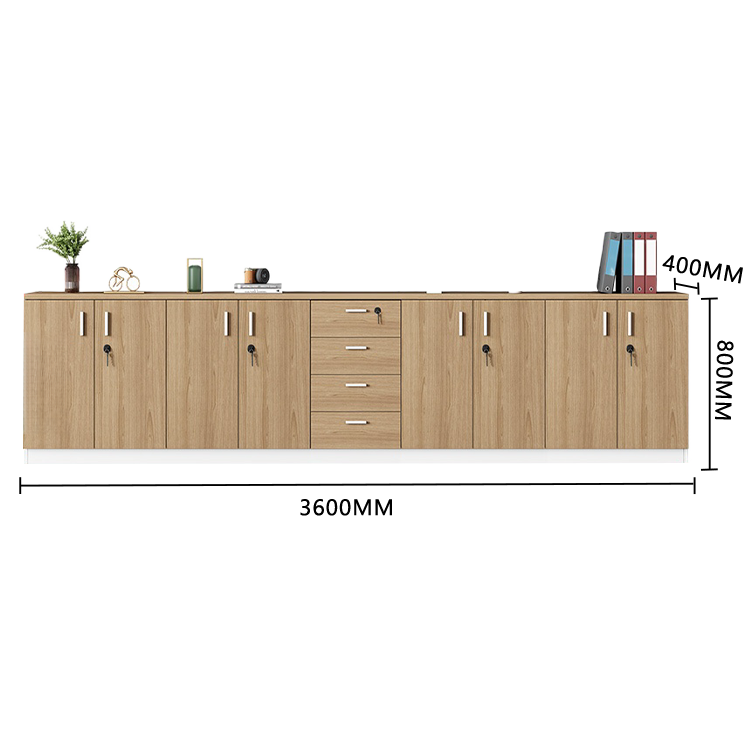 収納キャビネット オフィスキャビネット 鍵付き 引き出し 大容量収納 シンプル ウォールナット カスタマイズ可能 BGCWG-N043