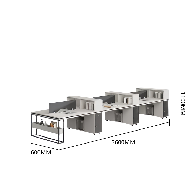 オフィスデスク 仕事机 収納棚 ダイヤル錠 仕切りパネル サイド収納 大容量 洗練 ダークグレー カスタマイズ可能 YGZ-N037