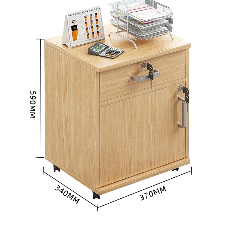 サイドワゴン キャビネット オフィスワゴン 引き出し 大容量収納 鍵付き キャスター ナチュラル カスタマイズ可能 BGCWG-N017