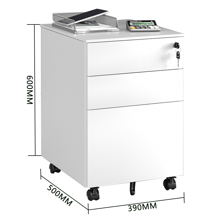 スチールワゴン サイドワゴン オフィスワゴン 引き出し 鍵付き コンパクト 大容量収納 ホワイト カスタマイズ可能 BGCWG-N025