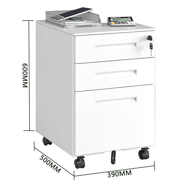 スチールワゴン サイドワゴン オフィスワゴン 引き出し 鍵付き コンパクト 大容量収納 ホワイト カスタマイズ可能 BGCWG-N025