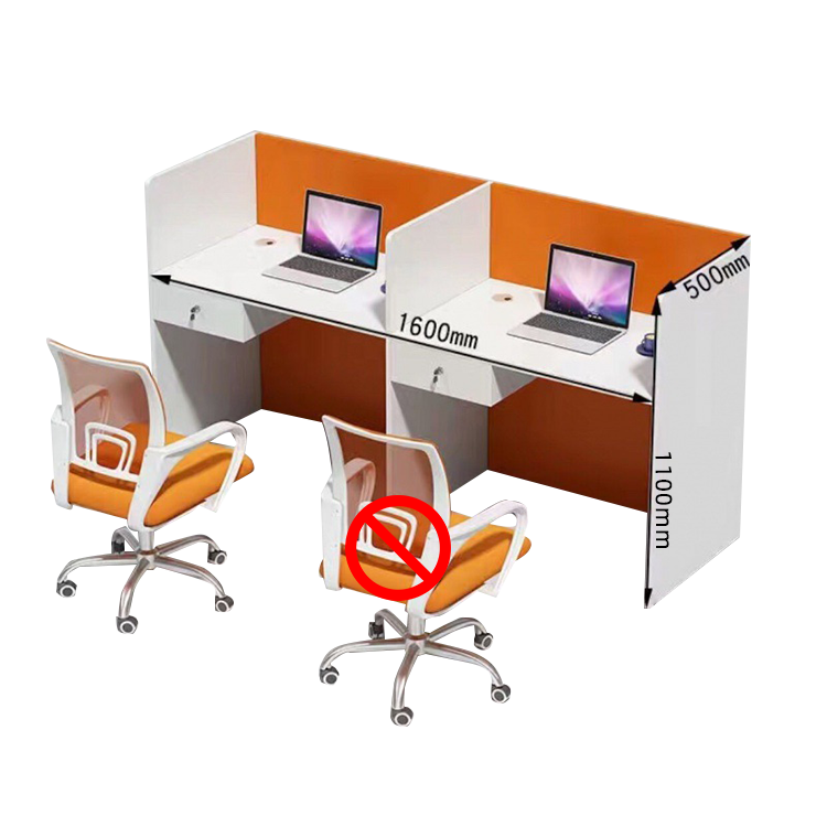 オフィスデスク 事務机 ワークデスク 役員用 仕切りパネル 配線穴 厚手 シンプル モダン オレンジ カスタマイズ可能 YGZ-N022