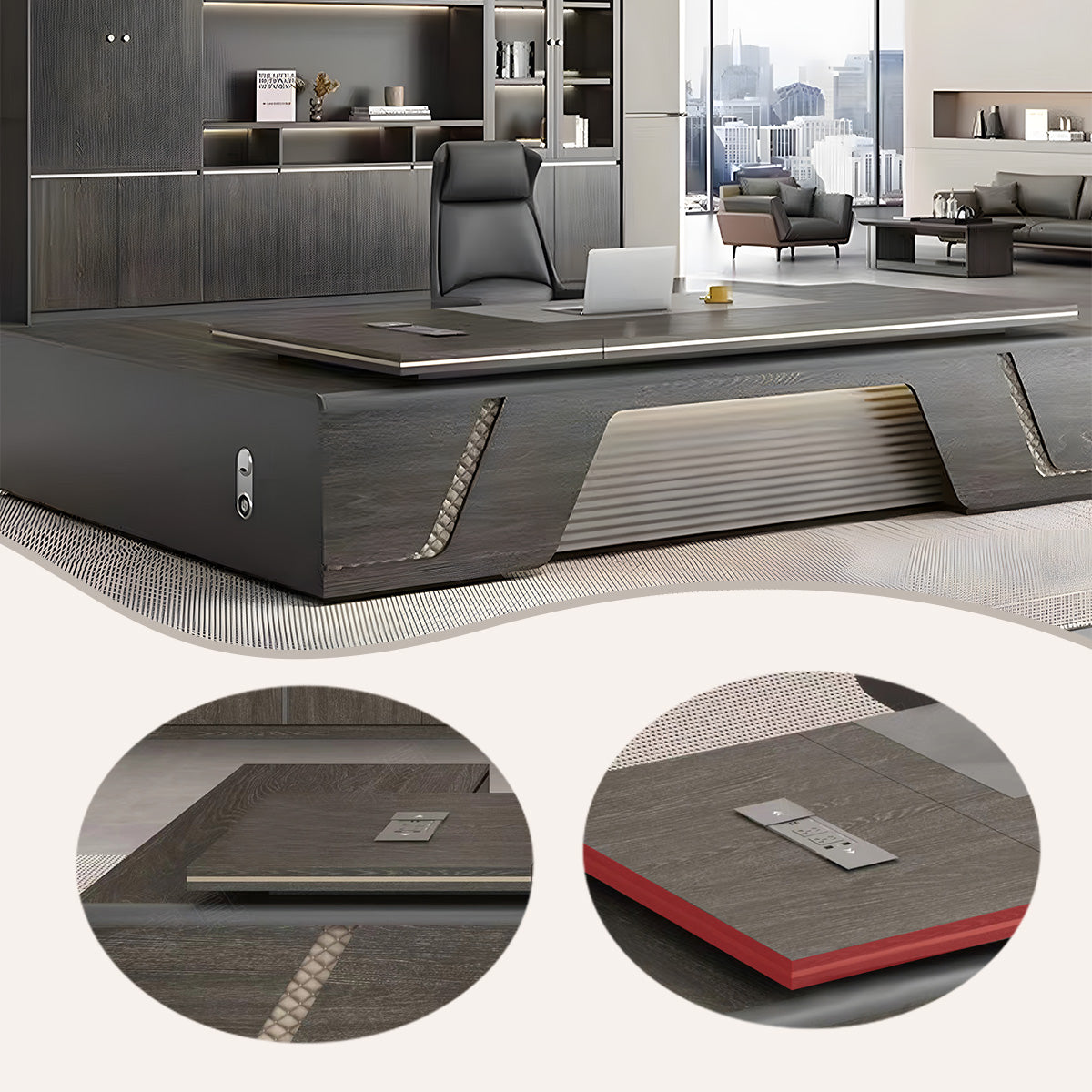 オフィスデスク,ワークデスク,エグゼクティブデスク,社長机,幕板付き